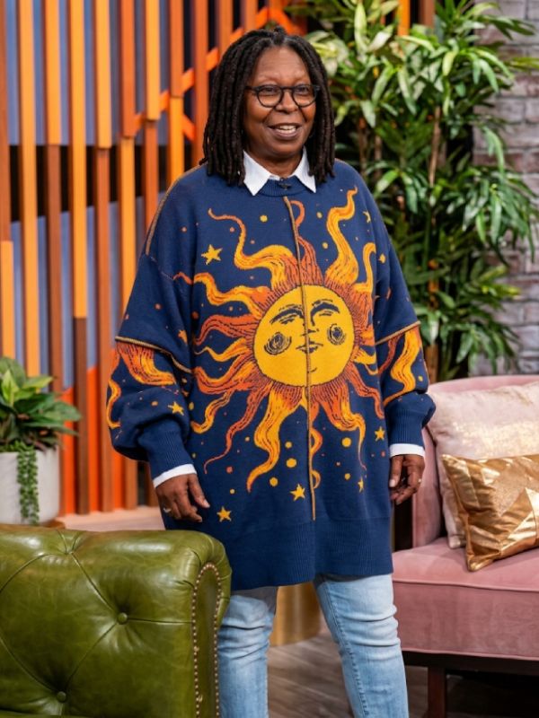 The View 2026 Whoopi Goldberg Sun Print Oversized Sweater