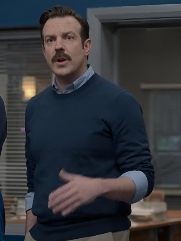 Jason Sudeikis TV Series Ted Lasso Season 4 Blue Pullover Sweatshirt