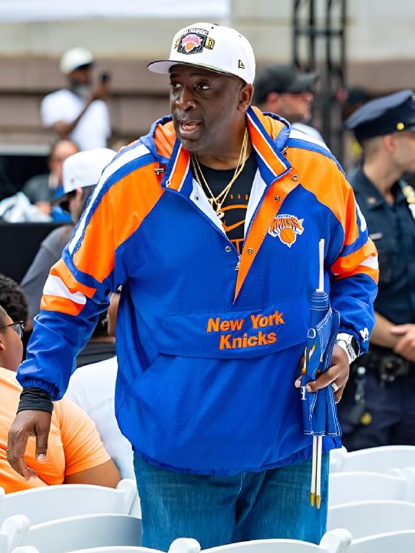 Karl Towns Sr. New York Knicks Finals Half-Zip Jacket
