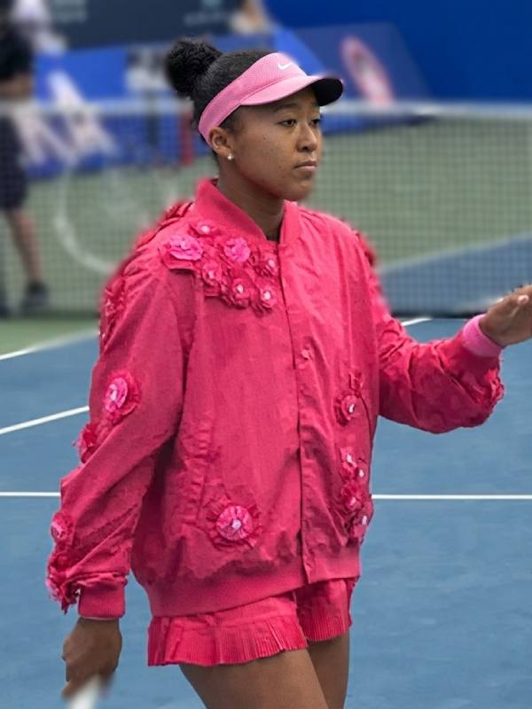 Naomi Osaka Citi DC Open 2026 Pink Floral Applique Jacket